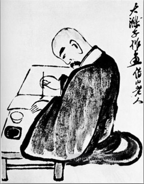 chinese - Qi Baishi portrait of a shih tao traditional Chinese